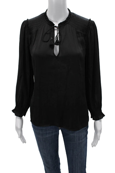 Paige Women Black Bohemian 3/4 Sleeve Blouse Size S