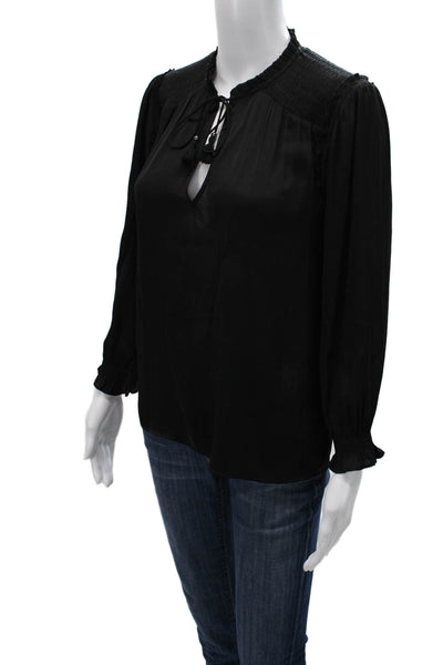 Paige Women Black Bohemian 3/4 Sleeve Blouse Size S
