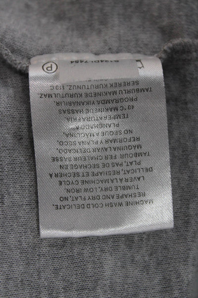 Tibi Women Basic Gray Crew Neck Short Sleeve T-Shirt Size 2XS