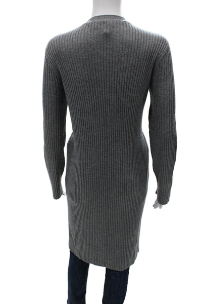 Paige Women Cardigan Gray V-Neck Button Striped Long Sleeve Size M
