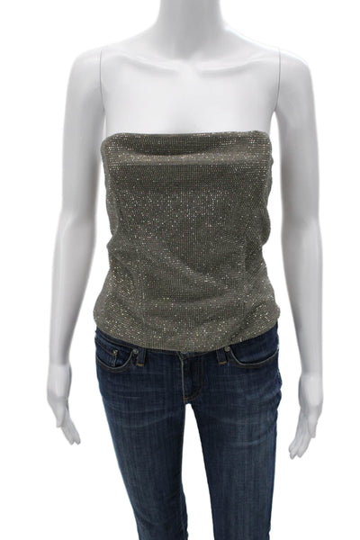 Zara Women Gray 90s Sleeveless Polyester Tank Zip Size M