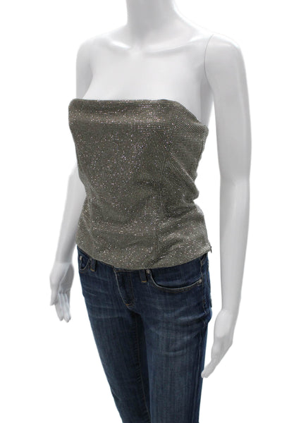 Zara Women Gray 90s Sleeveless Polyester Tank Zip Size M