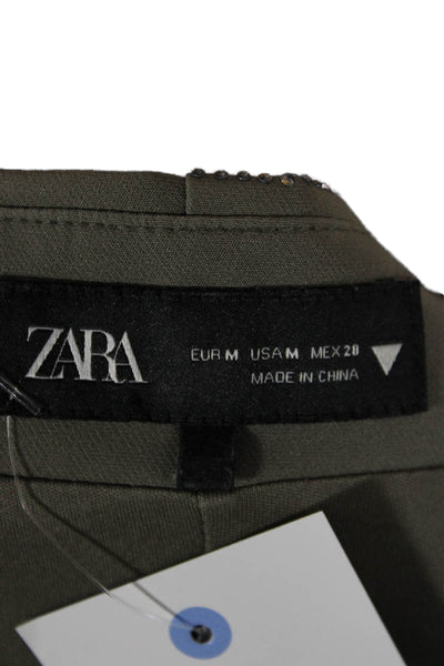 Zara Women Gray 90s Sleeveless Polyester Tank Zip Size M