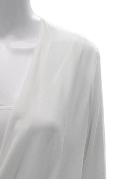Bailey 44 Womens White V-Neck Long Sleeve Polyester Blouse Button Size XS