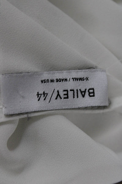 Bailey 44 Womens White V-Neck Long Sleeve Polyester Blouse Button Size XS