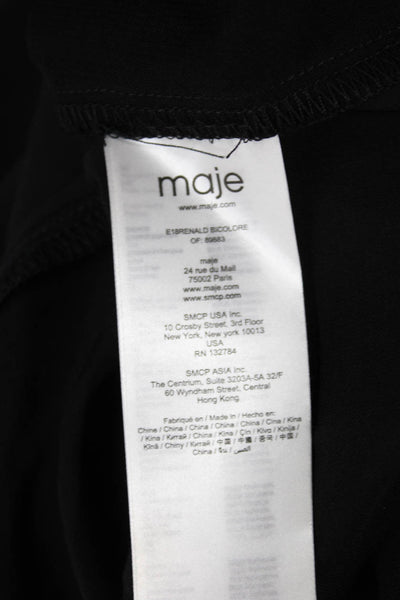 Maje Womens Fit & Flare Dress Black Lace Short Sleeve Round Neck Size 1
