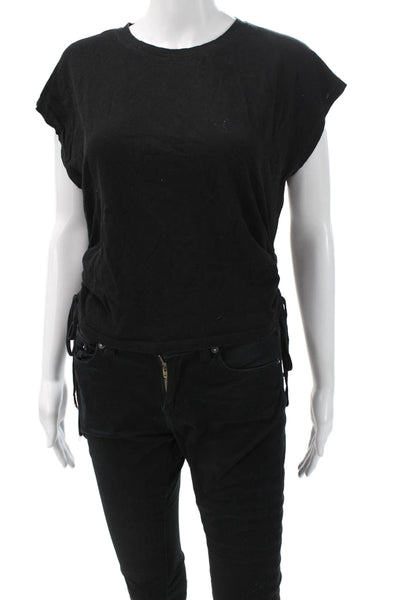 Zara Womens Black Cotton Crew Neck Jersey T-Shirt Short Sleeve Size S