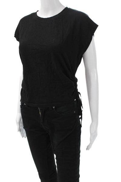 Zara Womens Black Cotton Crew Neck Jersey T-Shirt Short Sleeve Size S