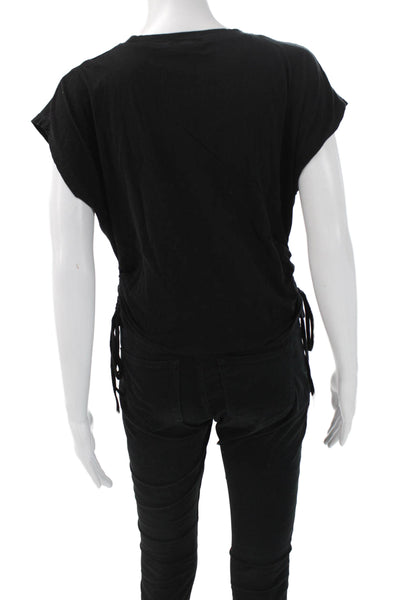 Zara Womens Black Cotton Crew Neck Jersey T-Shirt Short Sleeve Size S