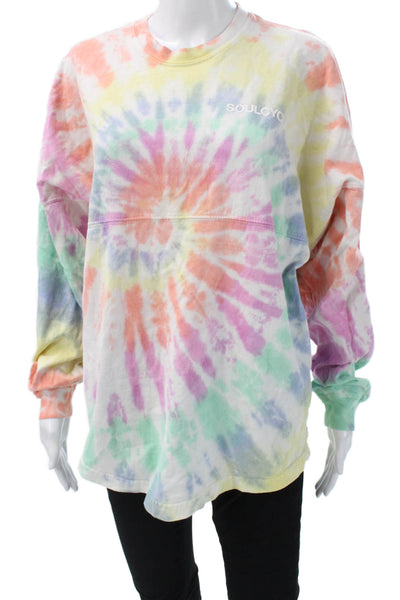 Spirit Jersey Womens Pullover Sweatshirt Multi Color Cotton Fall Size S