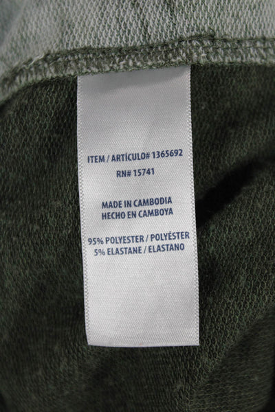 Splendid Womens Green Camouflage Pullover Sweatshirt Crew Neck Drawstring Size S