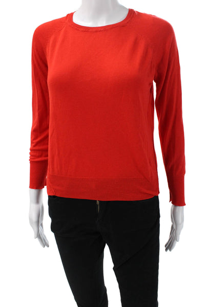 Zara Womens Pullover Sweater Red Crew Neck Long Sleeve Size S