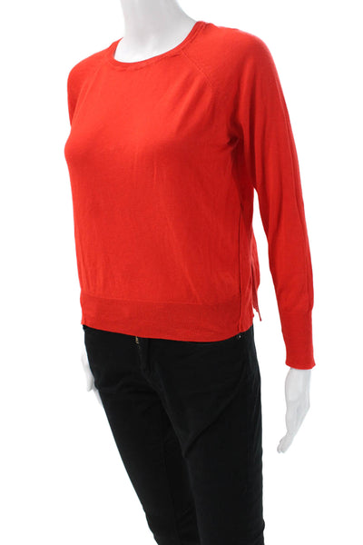 Zara Womens Pullover Sweater Red Crew Neck Long Sleeve Size S