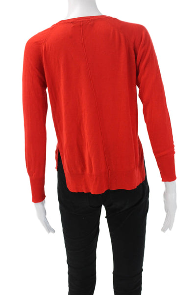 Zara Womens Pullover Sweater Red Crew Neck Long Sleeve Size S