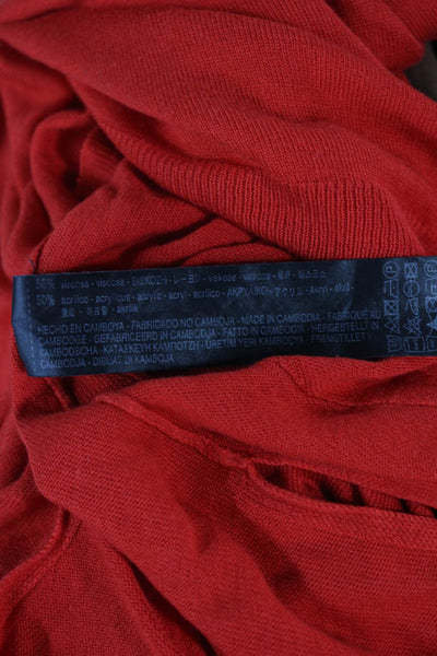 Zara Womens Pullover Sweater Red Crew Neck Long Sleeve Size S