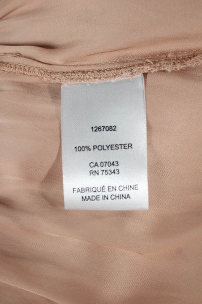 Rachel Zoe Womens V-Neck Beige Long Sleeve Polyester Blouse Size S