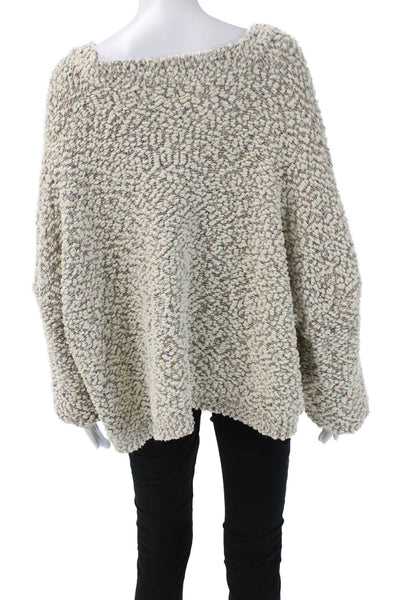 Pol Womens Bohemian V-Neck Pullover Beige Long Sleeve Size L