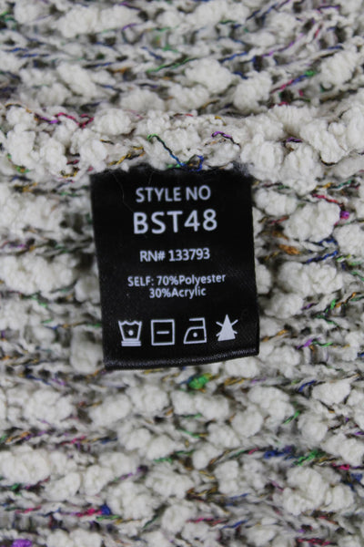 Pol Womens Bohemian V-Neck Pullover Beige Long Sleeve Size L