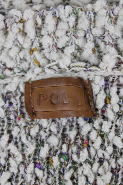 Pol Womens Bohemian V-Neck Pullover Beige Long Sleeve Size L