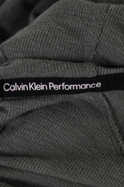 Calvin Klein Women Full-zip Hoodies Green Army Drawstring 60% Cotton Size 2X