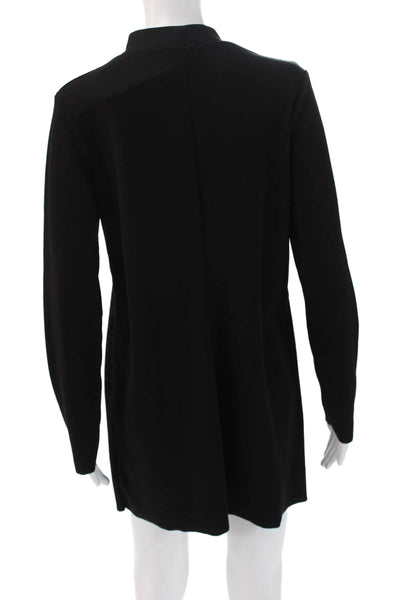Zara Womens Sweater Dress Black Floral Mock Neck Long Sleeve Size M