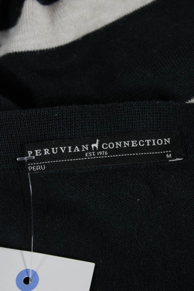 Peruvian Connection Women Navy Blue Striped Maxi Skirt Size M