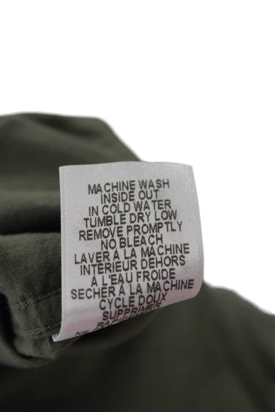 Frank & Eileen Womens Green Cotton Button-Up Long Sleeve Army Size XS