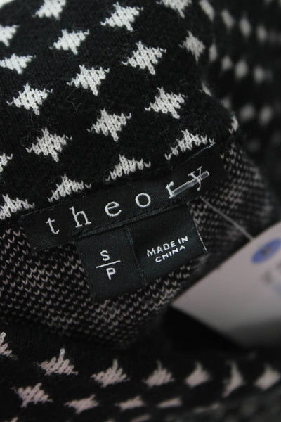 Theory Womens A-Line Mini Skater Skirt Black Geometric Size S