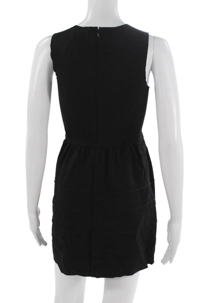 Madewell Women Fit & Flare Mini Dress Black Sleeveless Round Neck Size XS