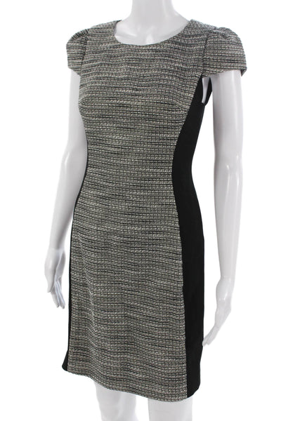 Moulinette Soeurs Anthropologie Womens Sheath Dress Black Short Sleeve Size 2