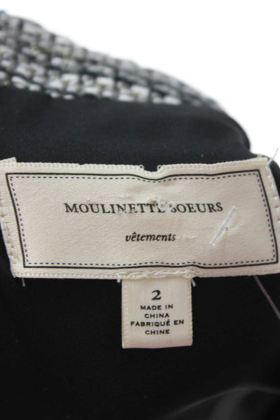 Moulinette Soeurs Anthropologie Womens Sheath Dress Black Short Sleeve Size 2