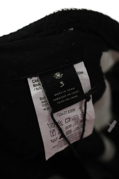 Maison Scotch Women Cropped Jogger Pants Black Herringbone Size L