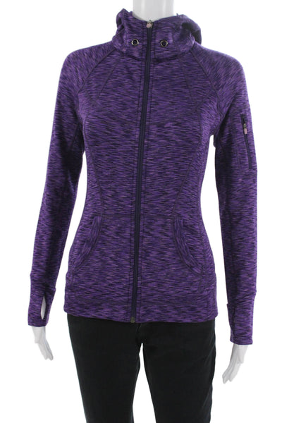 Athleta Women Full-zip Hoodie Purple High Neck Drawstring Size XS