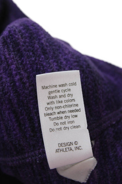 Athleta Women Full-zip Hoodie Purple High Neck Drawstring Size XS