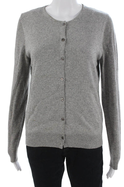 Allude Unisex Cardigan Gray 95% Cashmere Button Round Neck Long Sleeve Size M