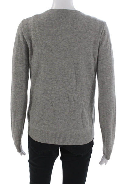 Allude Unisex Cardigan Gray 95% Cashmere Button Round Neck Long Sleeve Size M