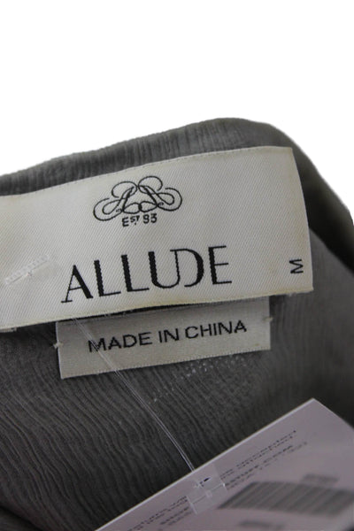 Allude Unisex Cardigan Gray 95% Cashmere Button Round Neck Long Sleeve Size M