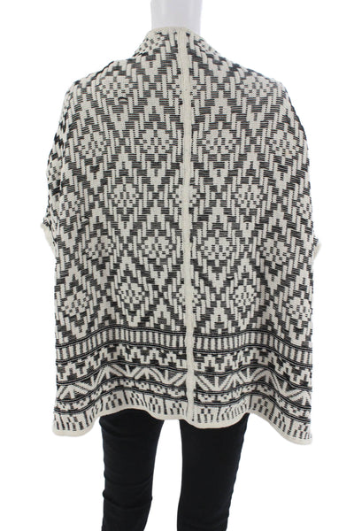 Joie Womens Cardigan Black Linen Aztec Short Sleeve Button Size XS