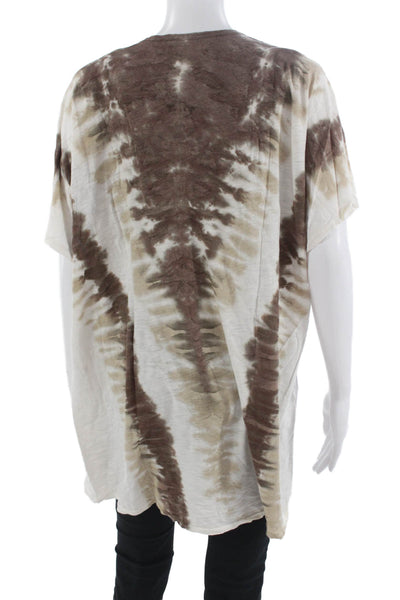 Show Me Your Mumu Womens V Neck Sleeveless Tunic Beige Cotton Modal Size L
