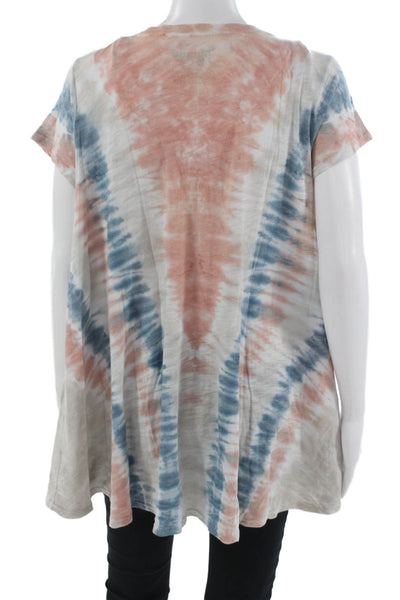 Mumu Mellow Women Blue Bohemian V-Neck Tunic Cap Sleeve Size S
