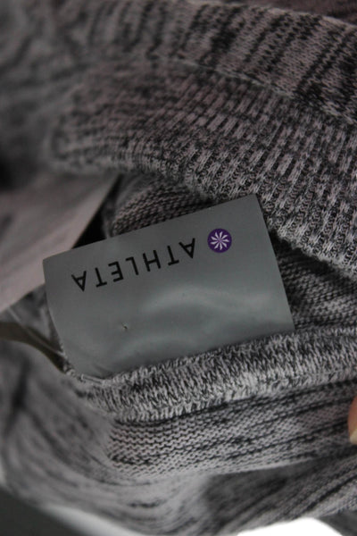 Athleta Women Cape Hoodie Gray High Neck Drawstring Polyester Spandex Size M
