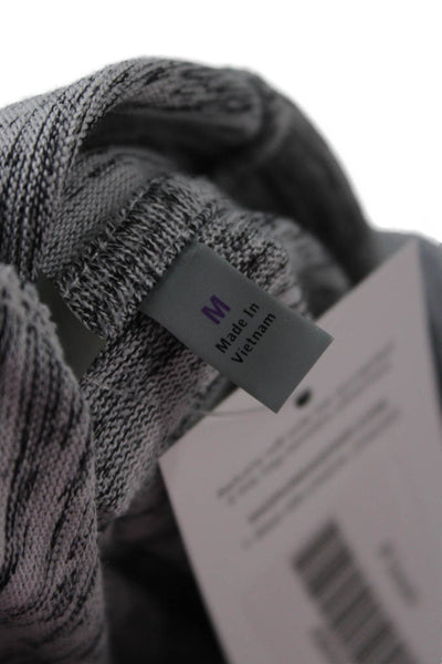 Athleta Women Cape Hoodie Gray High Neck Drawstring Polyester Spandex Size M