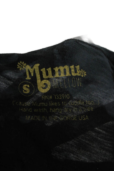 Mumu Mellow Women Bohemian Tunic Top Black Long Sleeve Size S