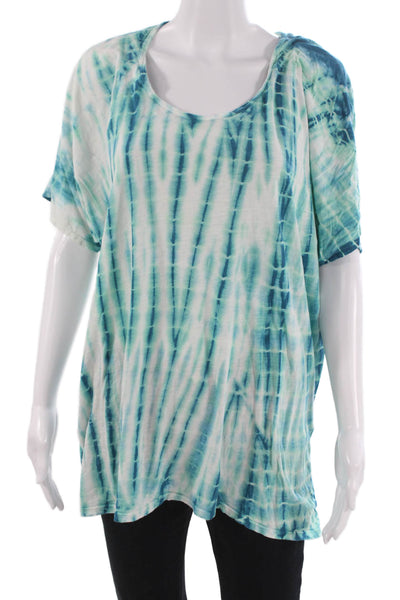 Mumu Mellow Womens Tunic T-Shirt Blue Cotton Round Neck Sleeveless Beach Size S
