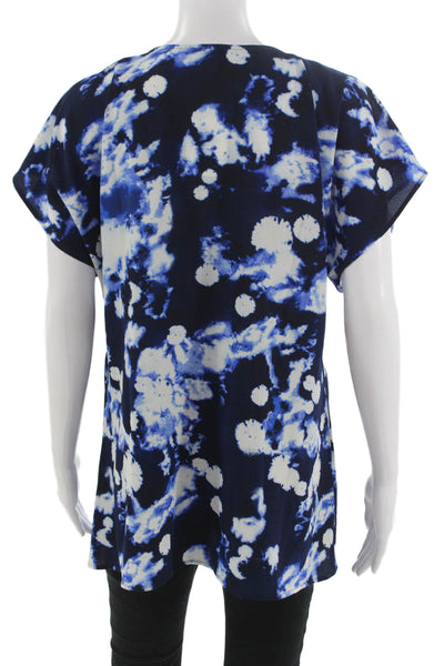 Show Me Your Mumu Womens Tunic Blouse Dark Blue V Neck Sleeveless Size M