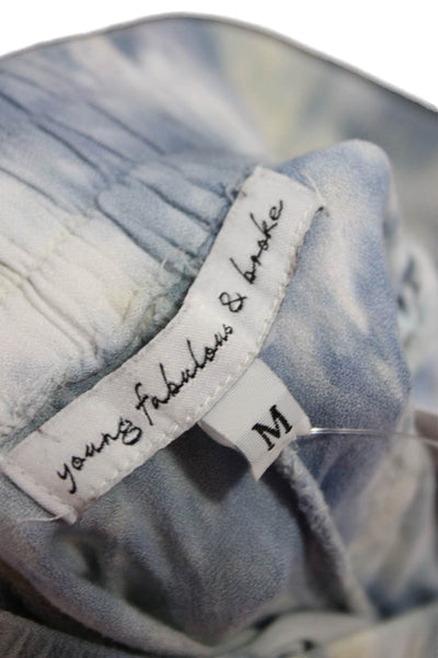 Young Fabulous & Broke Women Jogger Sweatpants Blue Rayon Size M
