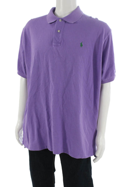 Polo Ralph Lauren Mens Short Sleeves Rugby Shirt Purple Size Extra Extra Large