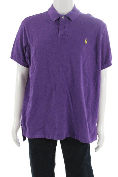 Polo Ralph Lauren Mens Custom Fit Rugby Shirt Purple Size Extra Extra Large