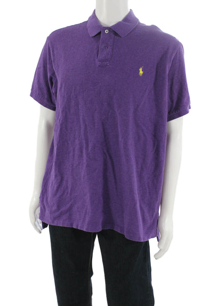 Polo Ralph Lauren Mens Custom Fit Rugby Shirt Purple Size Extra Extra Large