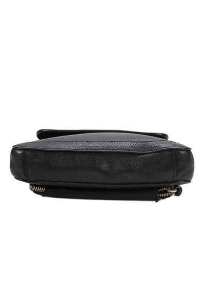 Cole Haan Womens Small Leather Zippered Crossbody Handbag Black